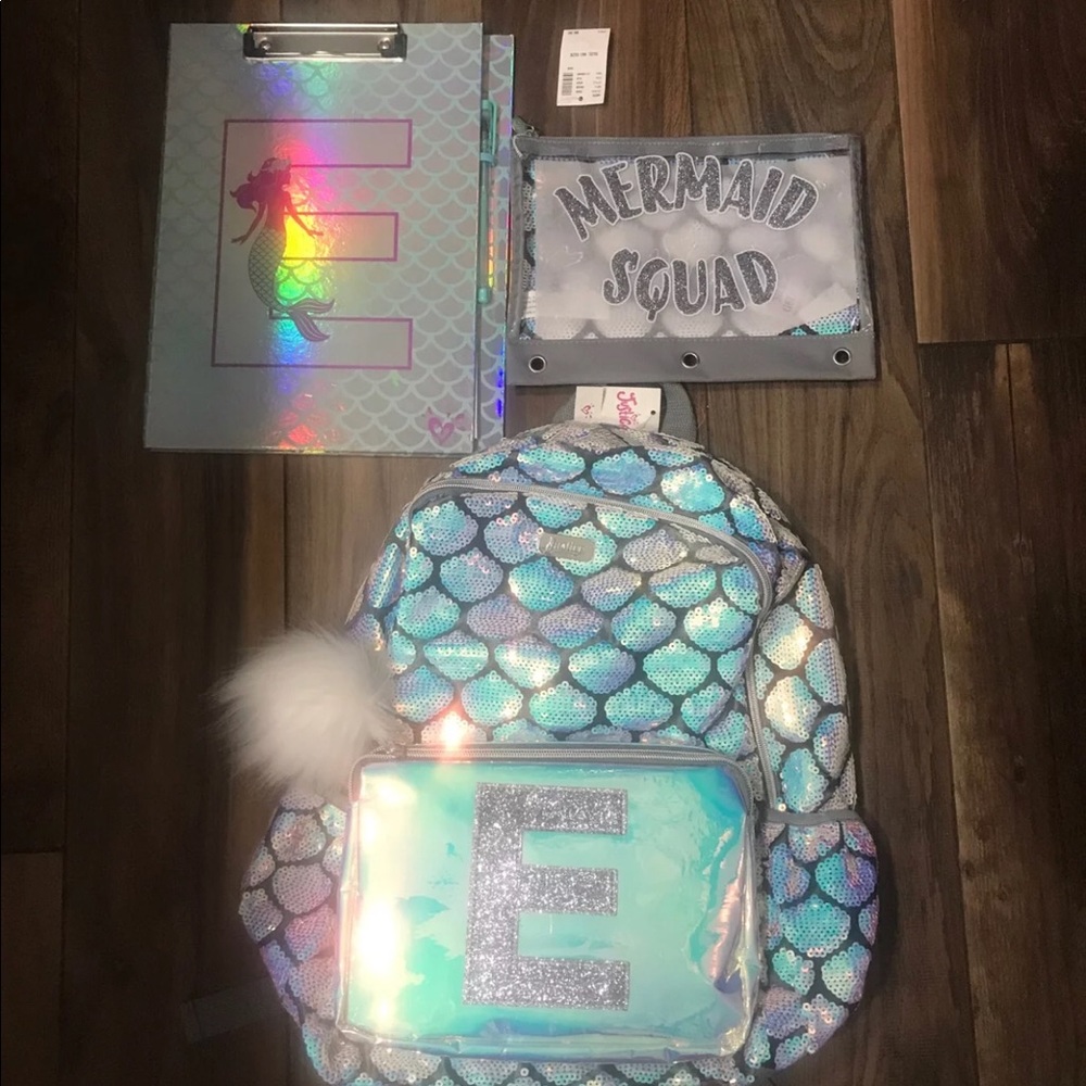 Justice mermaid backpack “E”